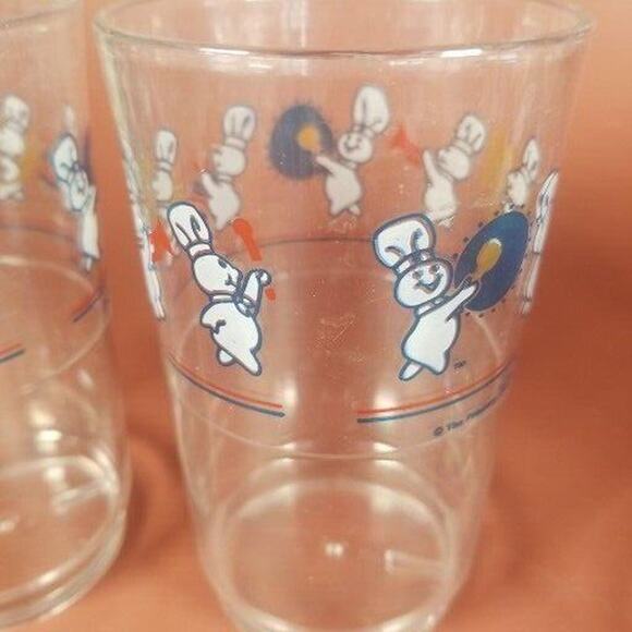 Pillsbury Doughboy Vintage Lot 4 Plastic Drinking Glasses 4.5” Music Band 1991 - Picture 8 of 9
